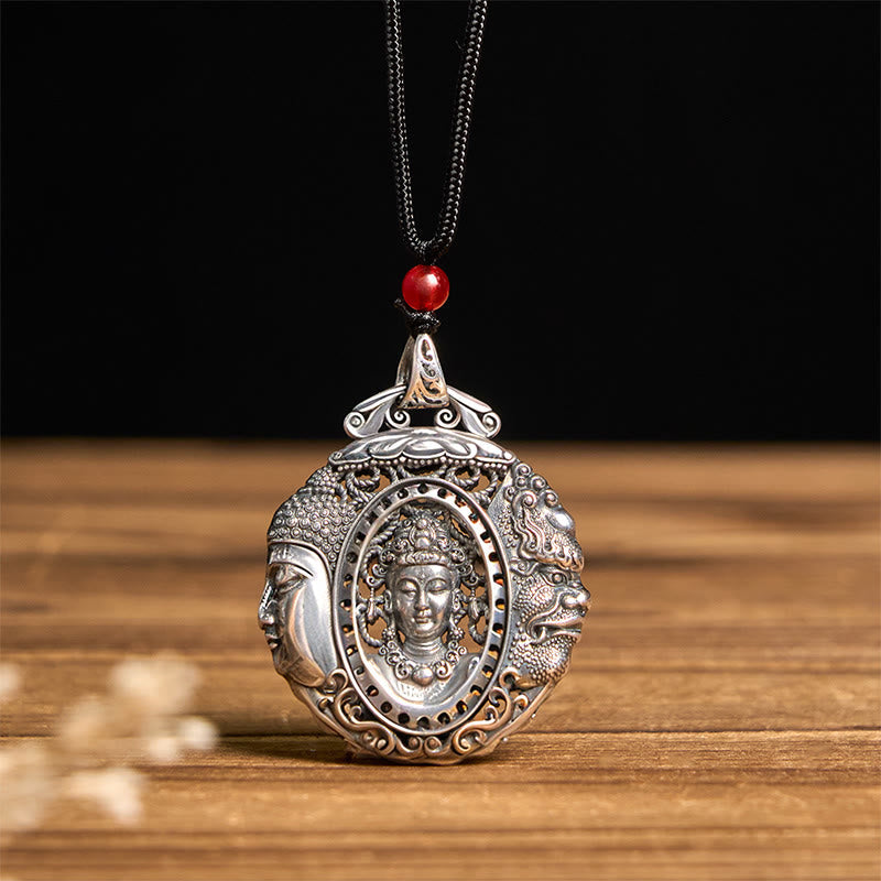 Nimara Ritual Copper Buddha Devil Pattern Serenity Pendant Necklace