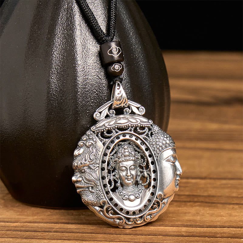 Nimara Ritual Copper Buddha Devil Pattern Serenity Pendant Necklace