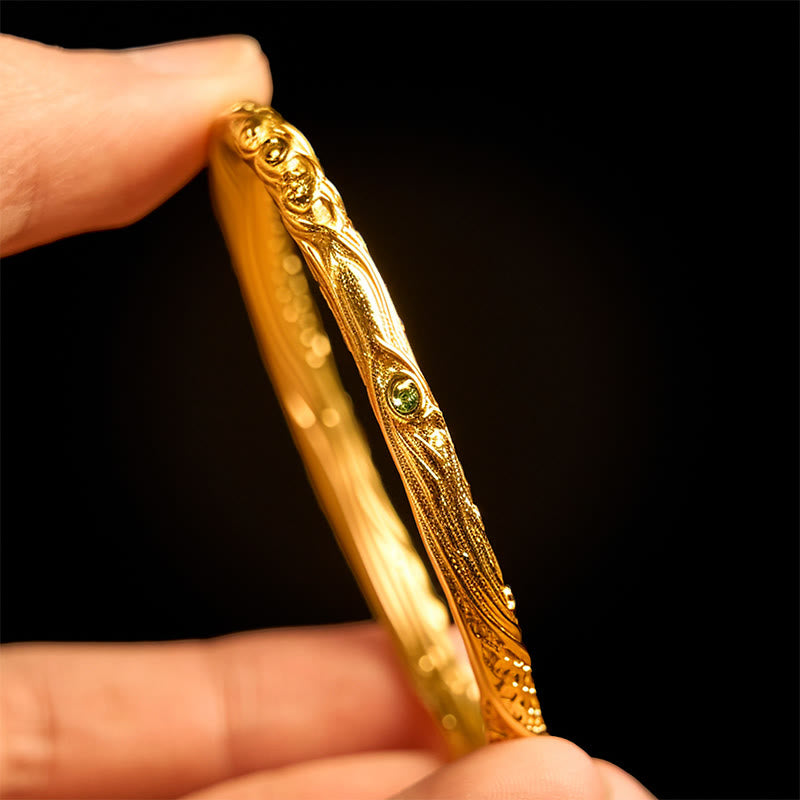 Nimara Ritual Hollow Universe Circle Design Copper Plated Gold Wealth Bracelet Bangle
