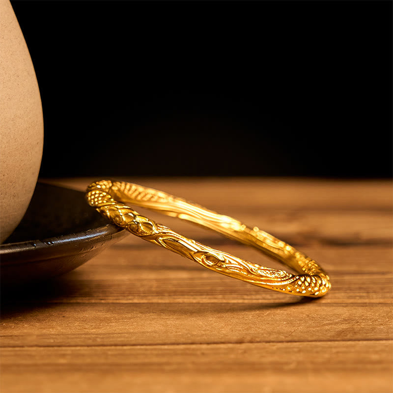 Nimara Ritual Hollow Universe Circle Design Copper Plated Gold Wealth Bracelet Bangle