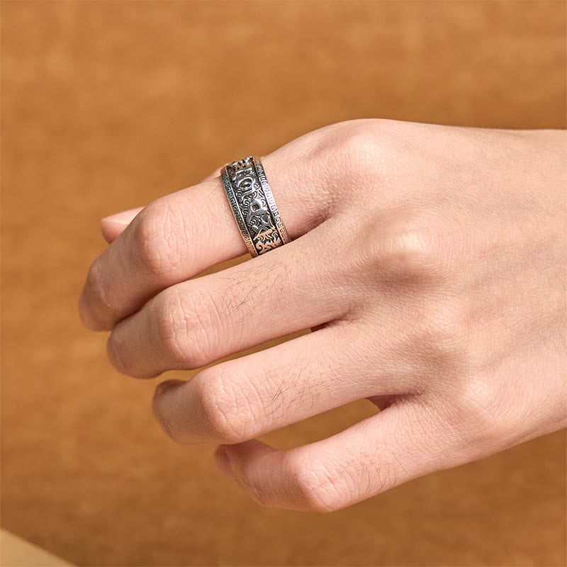 Nimara Ritual Om Mani Padme Hum Copper Adjustable Wealth Ring