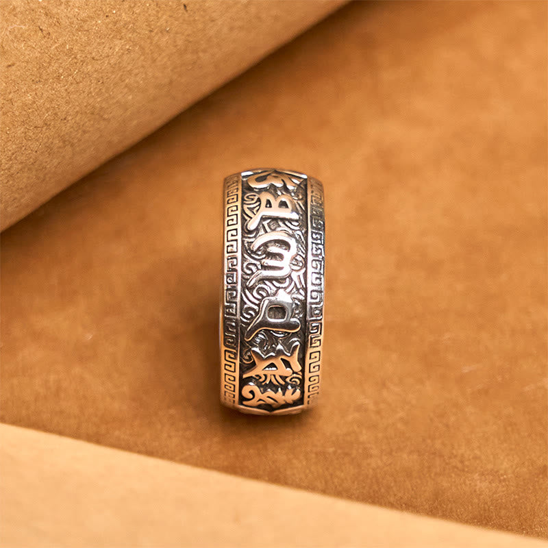 Nimara Ritual Om Mani Padme Hum Copper Adjustable Wealth Ring