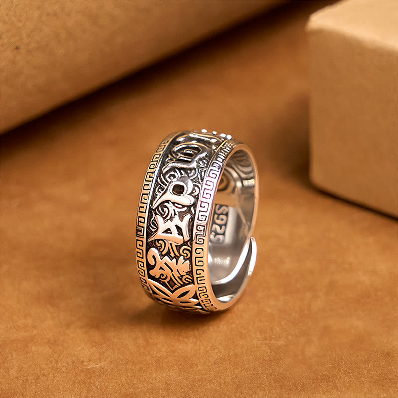 Nimara Ritual Om Mani Padme Hum Copper Adjustable Wealth Ring