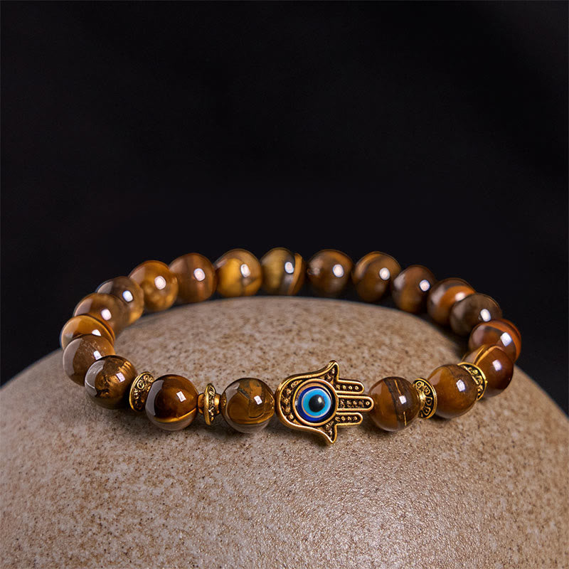 Nimara Ritual Tiger Eye Beads Evil Eye Courage Bracelet