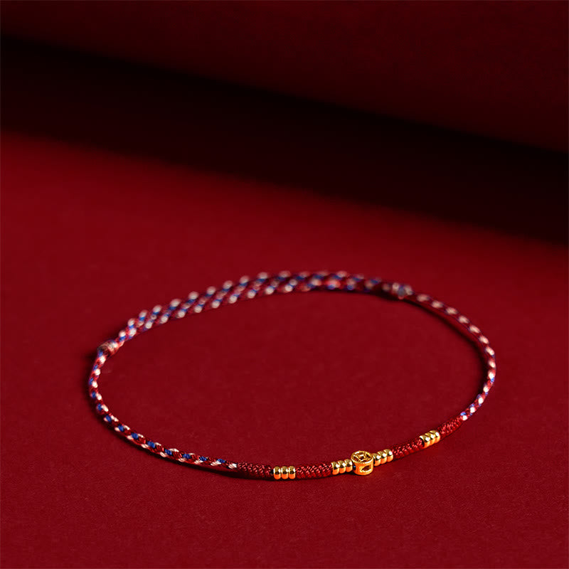 Nimara Ritual Handmade Braided Red String Copper Coins Luck Bracelet