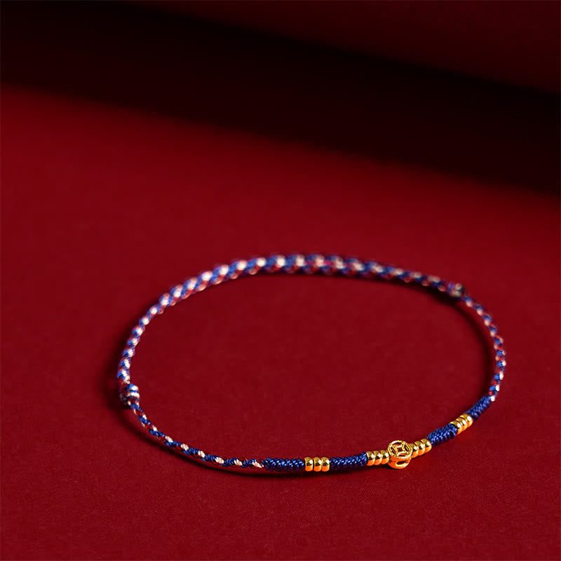 Nimara Ritual Handmade Braided Red String Copper Coins Luck Bracelet