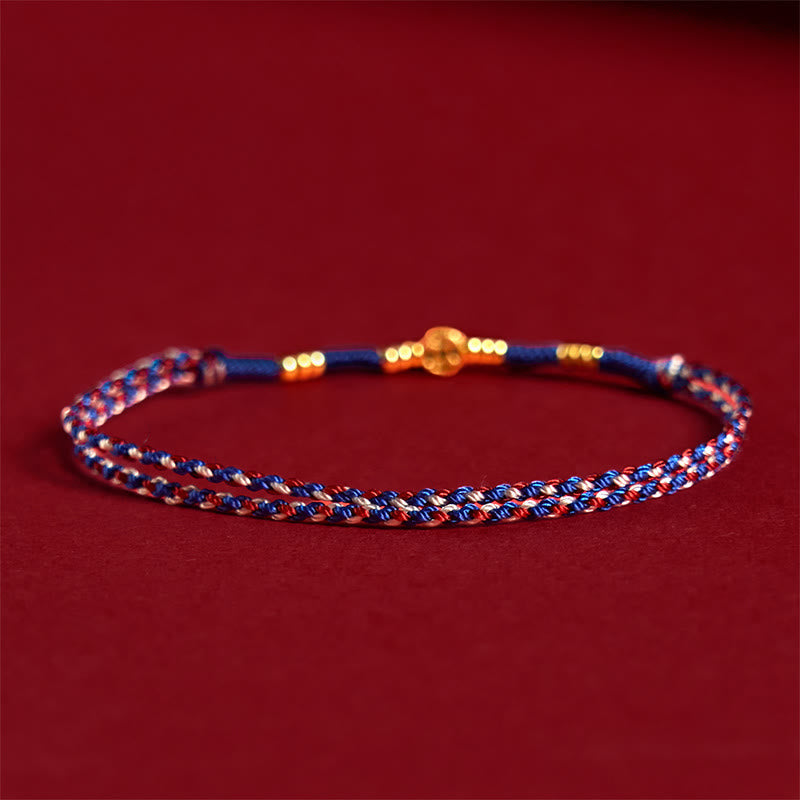 Nimara Ritual Handmade Braided Red String Copper Coins Luck Bracelet