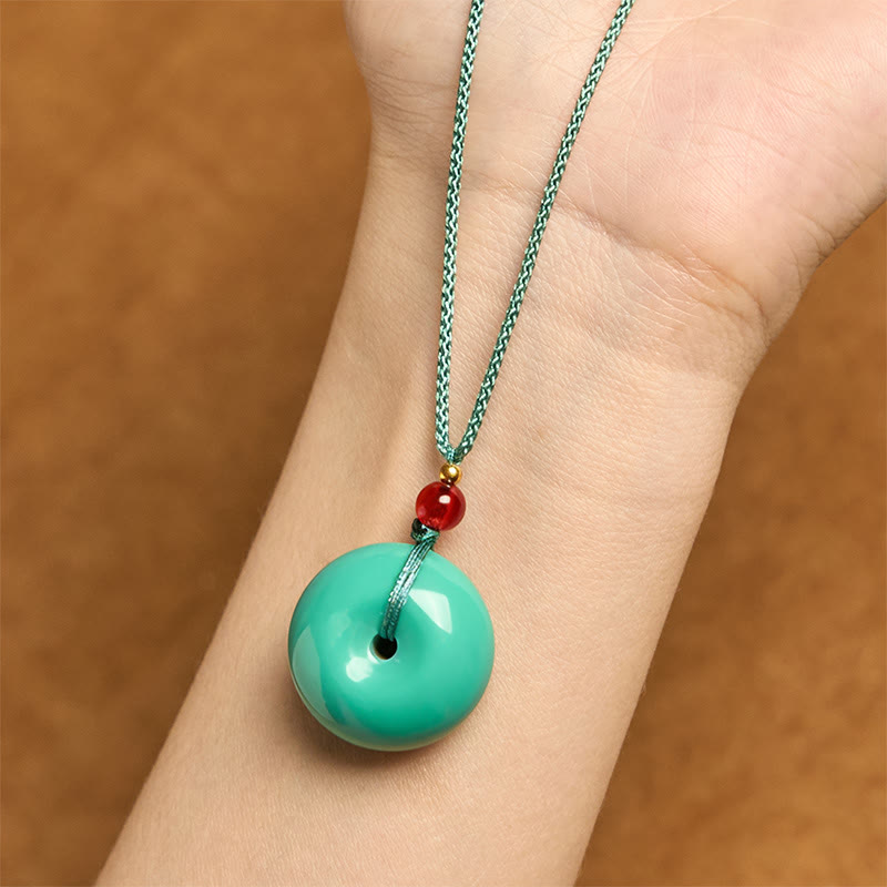 Nimara Ritual Turquoise Peace Buckle Rope Balance Necklace Pendant