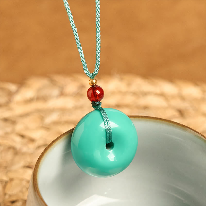 Nimara Ritual Turquoise Peace Buckle Rope Balance Necklace Pendant