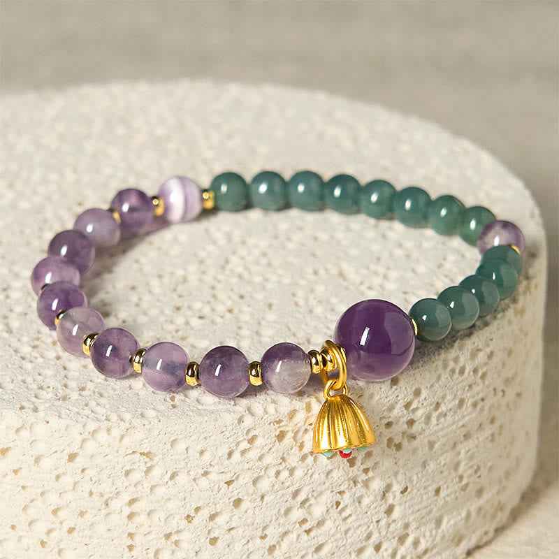 Nimara Ritual Natural Lotus Amethyst Jade Balance Bracelet