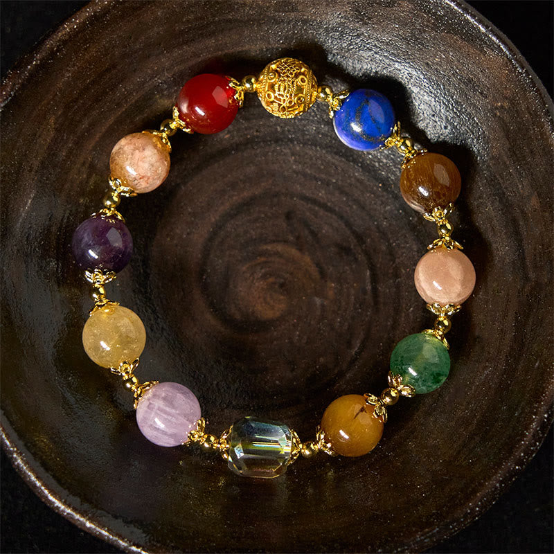 Nimara Ritual Natural Dunhuang Colorful Beads Amethyst Lazurite Balance Bracelet