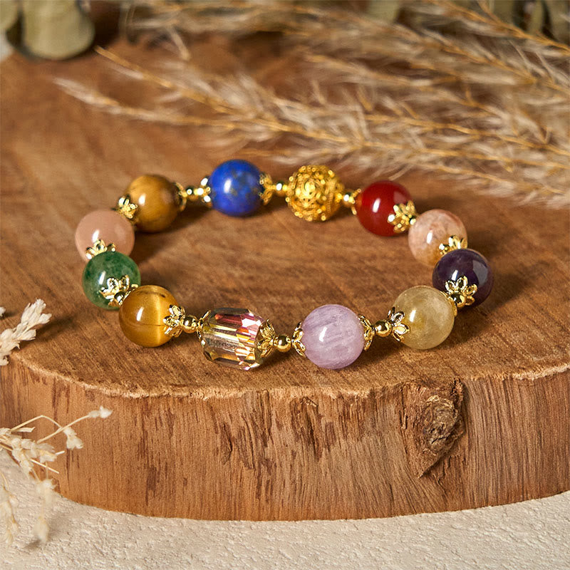 Nimara Ritual Natural Dunhuang Colorful Beads Amethyst Lazurite Balance Bracelet