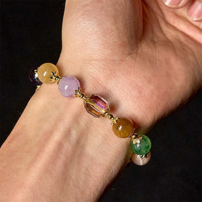 Nimara Ritual Natural Dunhuang Colorful Beads Amethyst Lazurite Balance Bracelet