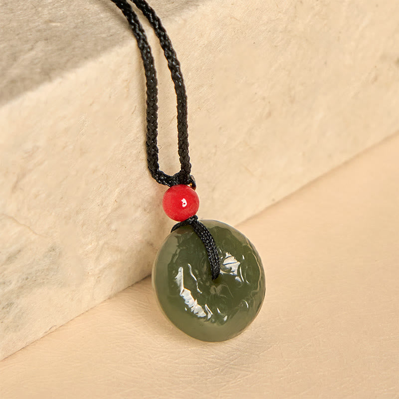 Nimara Ritual "Wishing You Peace and Safety" Peace Buckle Jade Necklace Includes Gift Message Card