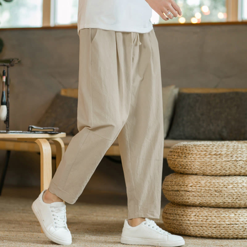 Nimara Ritual Summer Men's Cotton Pants With Pockets