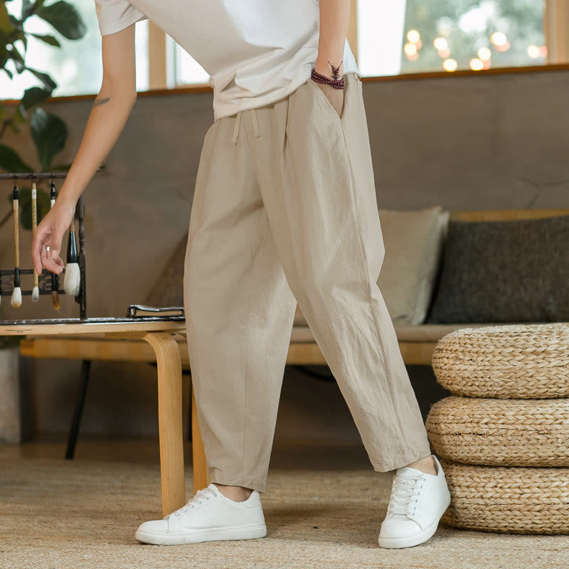 Nimara Ritual Summer Men's Cotton Pants With Pockets
