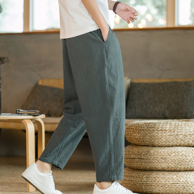 Nimara Ritual Summer Men's Cotton Pants With Pockets
