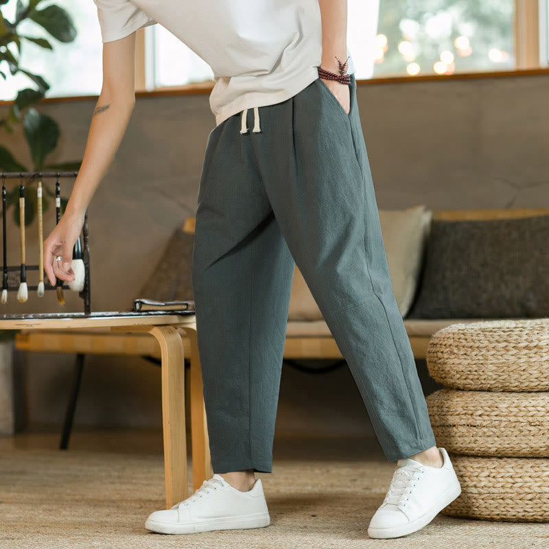 Nimara Ritual Summer Men's Cotton Pants With Pockets