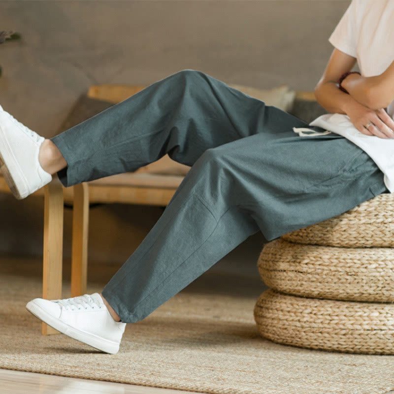 Nimara Ritual Summer Men's Cotton Pants With Pockets