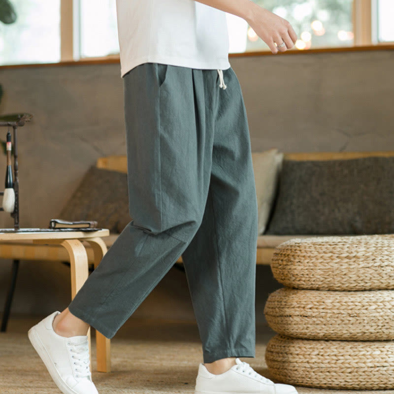 Nimara Ritual Summer Men's Cotton Pants With Pockets