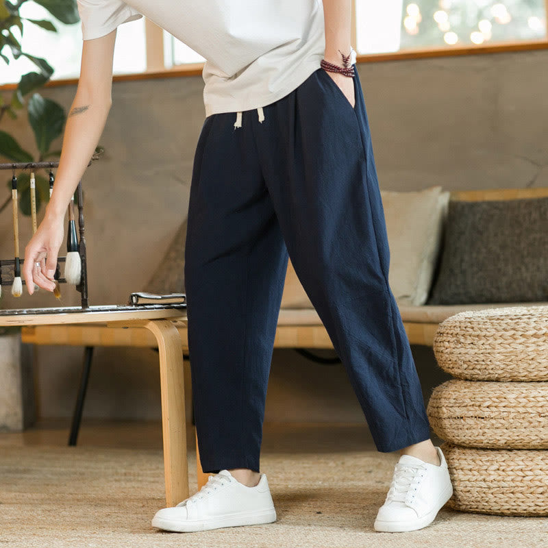Nimara Ritual Summer Men's Cotton Pants With Pockets