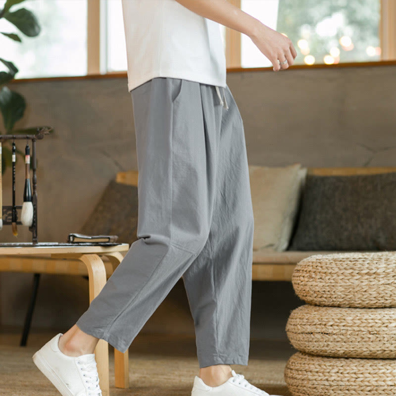 Nimara Ritual Summer Men's Cotton Pants With Pockets