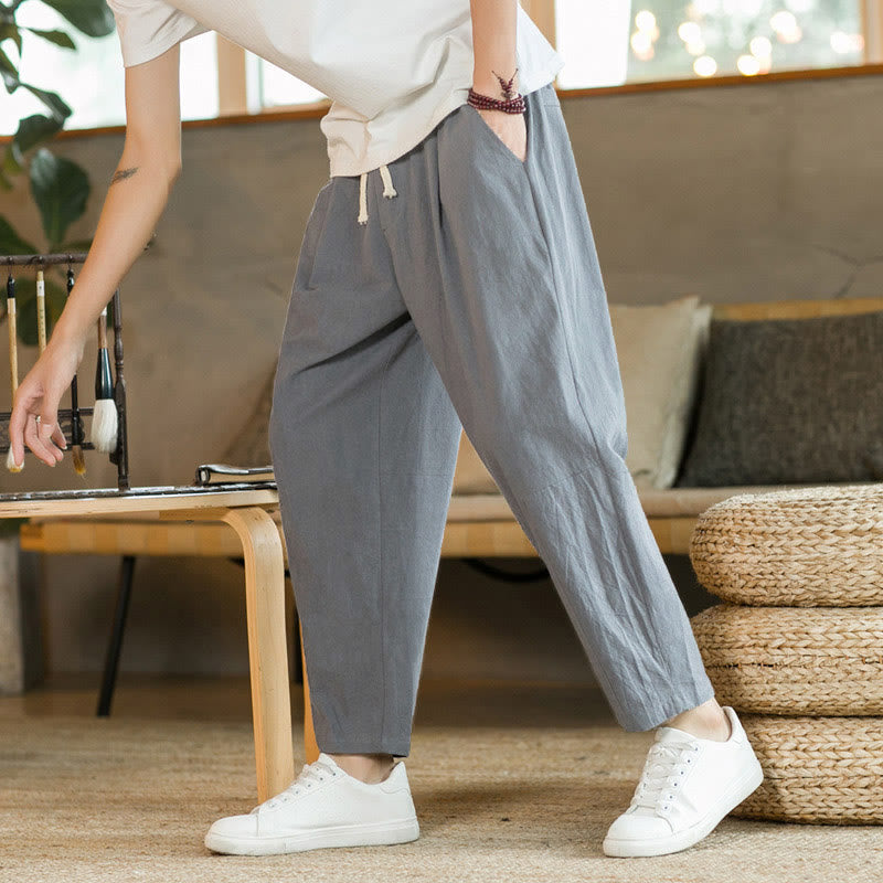 Nimara Ritual Summer Men's Cotton Pants With Pockets