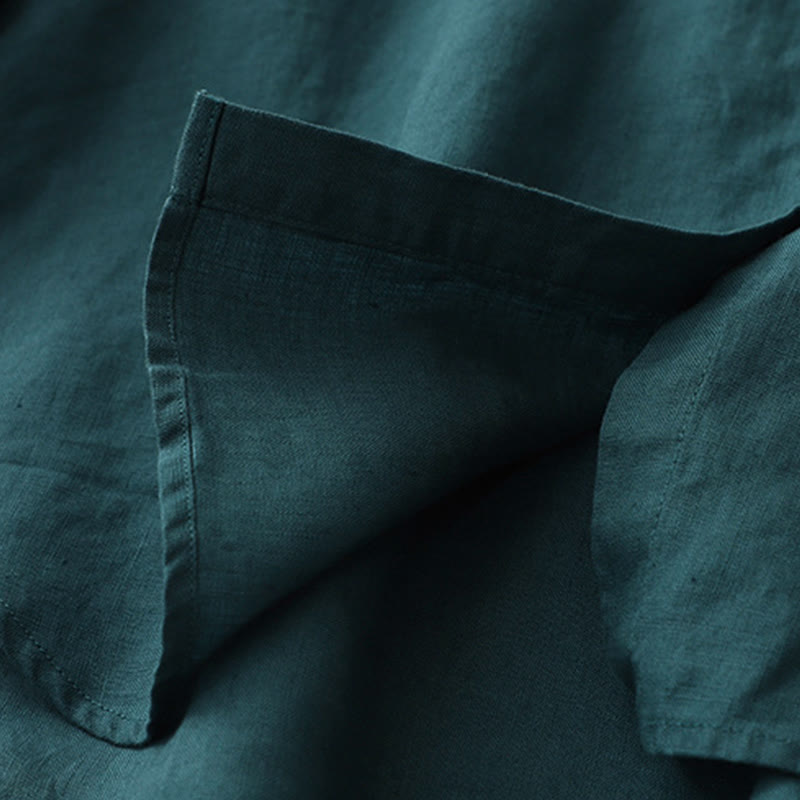 Nimara Ritual Solid Color Button Three Quarter Sleeve Shirt