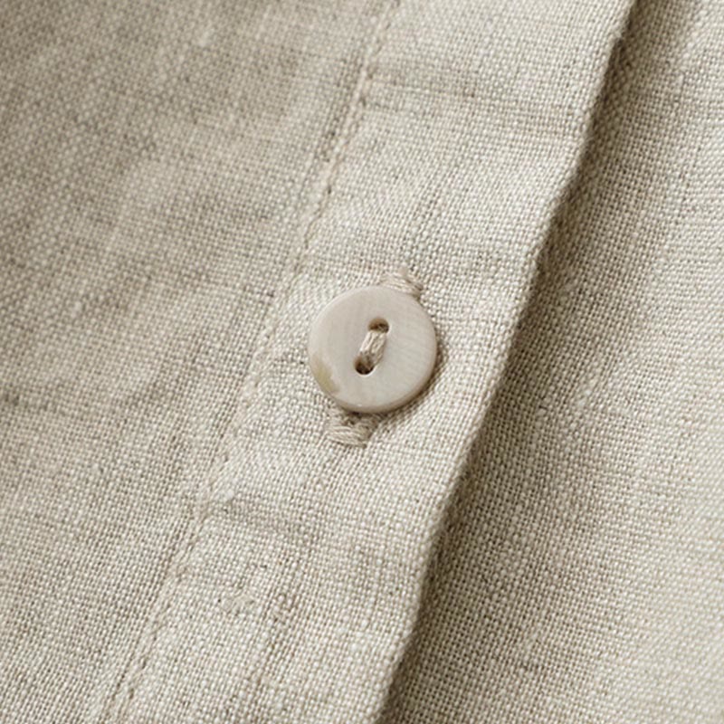 Nimara Ritual Solid Color Button Three Quarter Sleeve Shirt