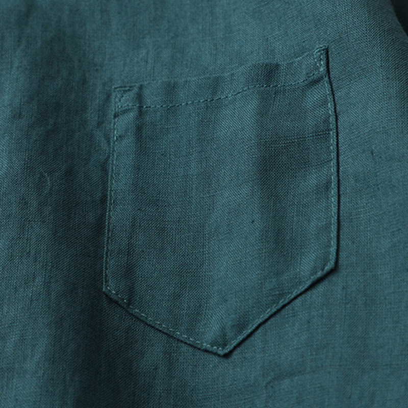 Nimara Ritual Solid Color Button Three Quarter Sleeve Shirt