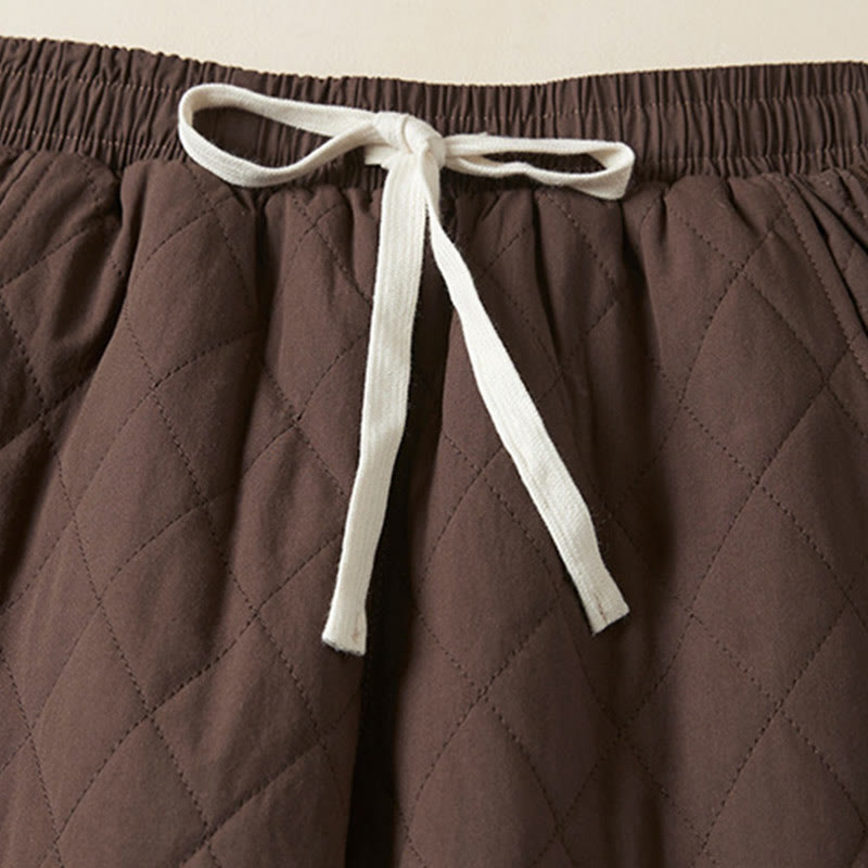 Nimara Ritual Diamond Quilted Design Thermal Women's Harem Pants With Pockets