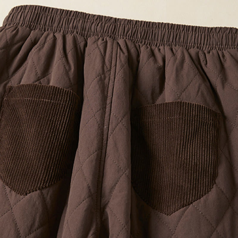 Nimara Ritual Diamond Quilted Design Thermal Women's Harem Pants With Pockets