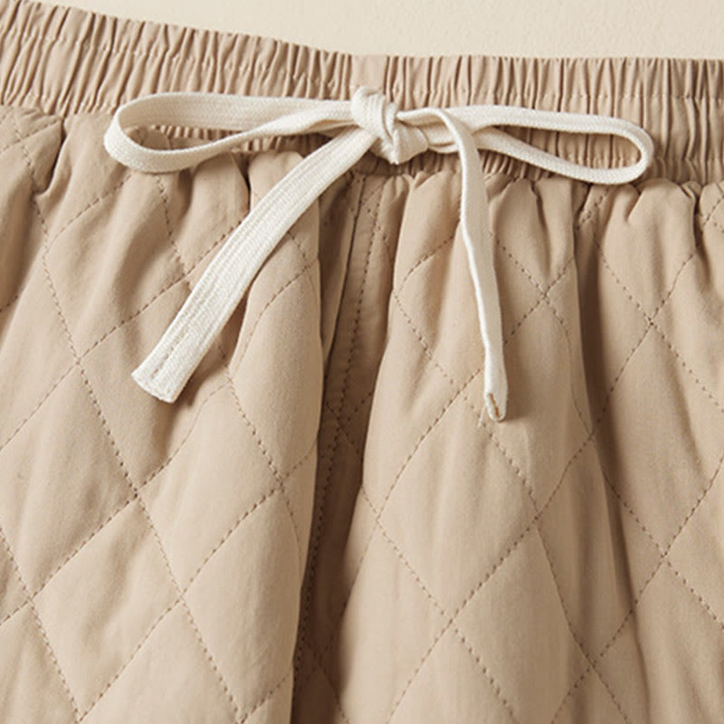 Nimara Ritual Diamond Quilted Design Thermal Women's Harem Pants With Pockets