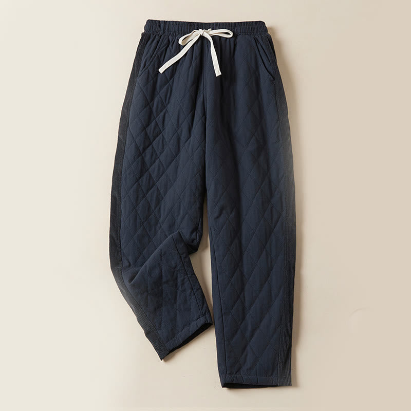 Nimara Ritual Diamond Quilted Design Thermal Women's Harem Pants With Pockets