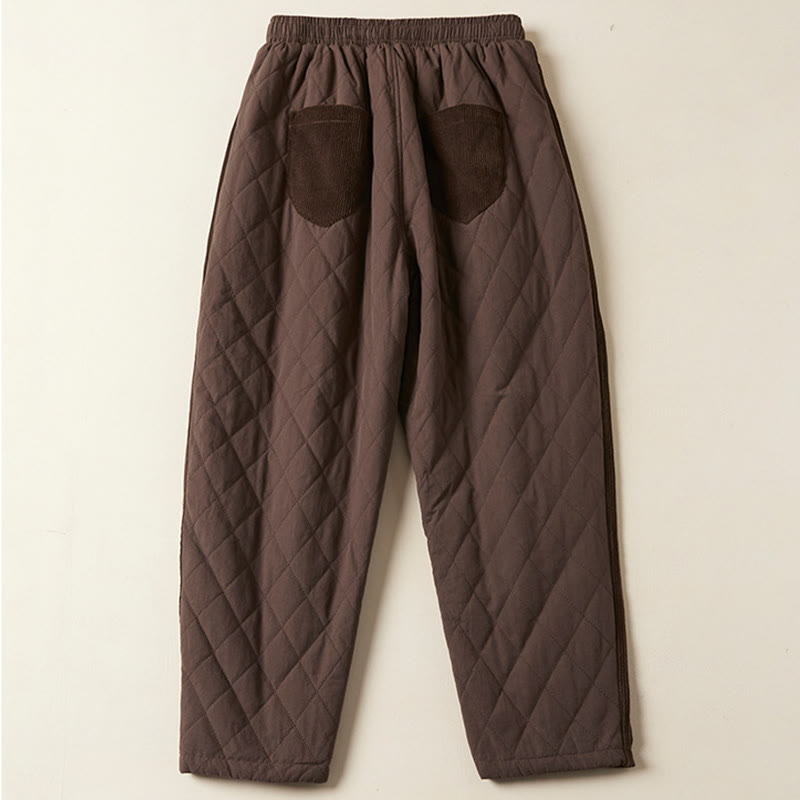Nimara Ritual Diamond Quilted Design Thermal Women's Harem Pants With Pockets