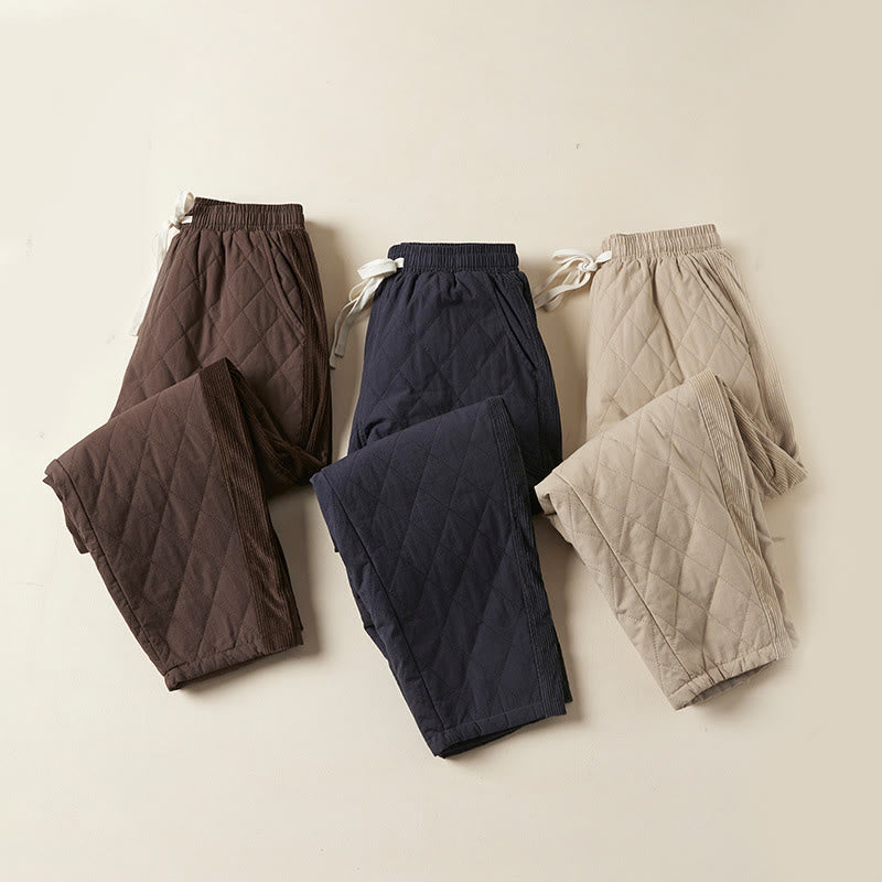 Nimara Ritual Diamond Quilted Design Thermal Women's Harem Pants With Pockets