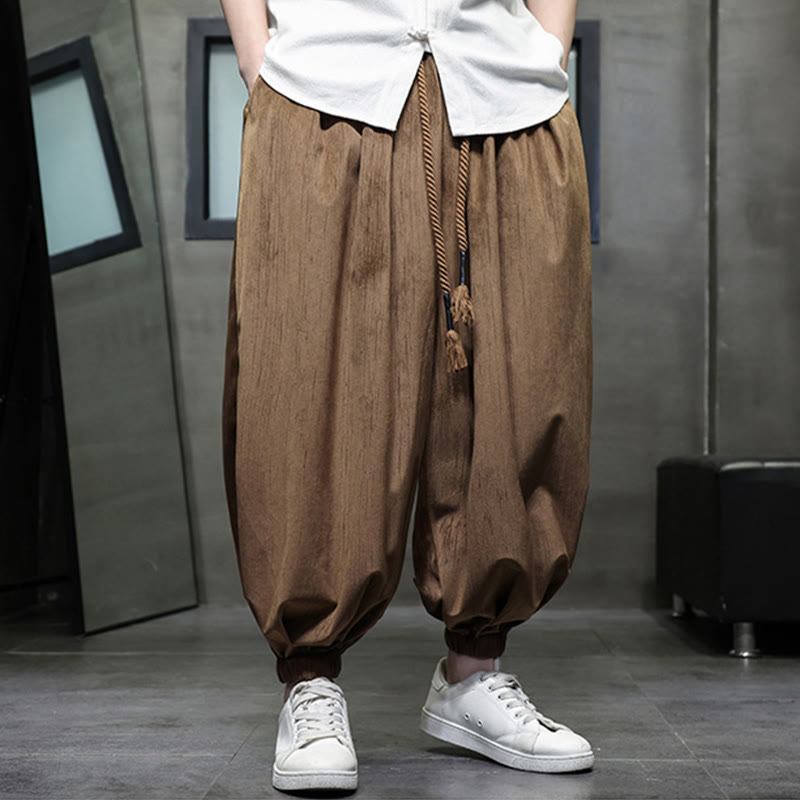 Nimara Ritual Casual Daily Pure Color Drawstring Design Men's Harem Pants With Pockets