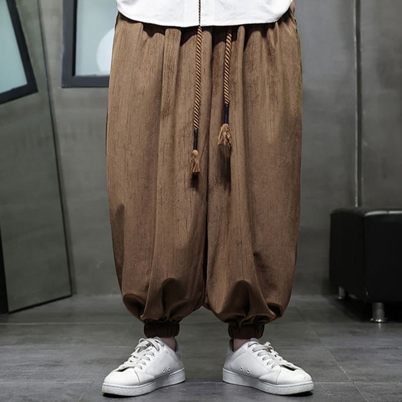 Nimara Ritual Casual Daily Pure Color Drawstring Design Men's Harem Pants With Pockets