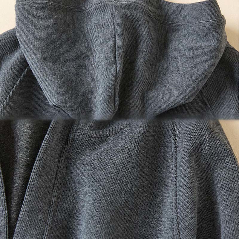 Nimara Ritual Plain Buttons Women's Hooded Jacket With Pockets