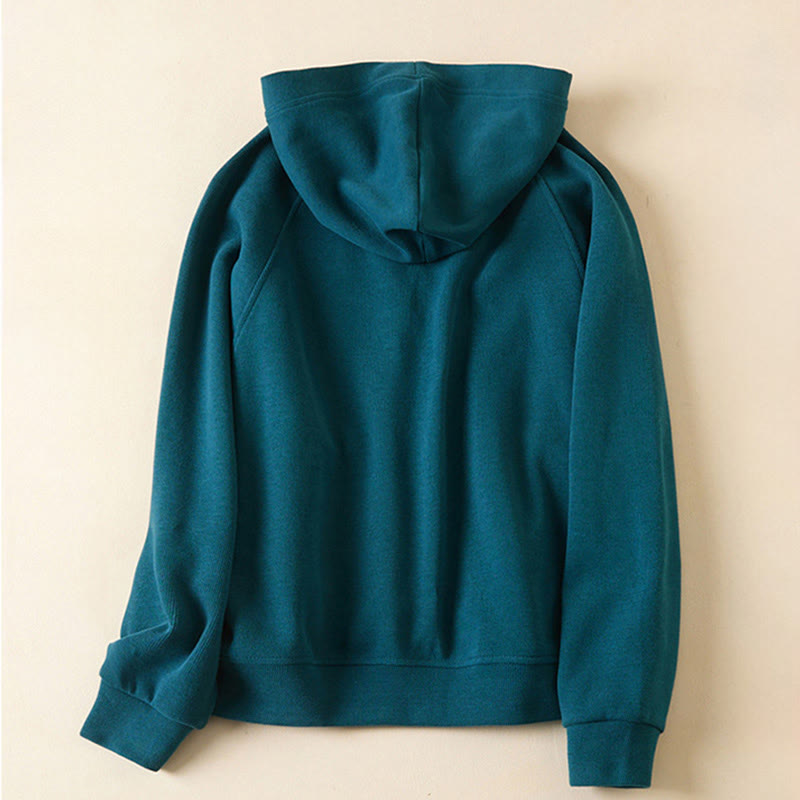 Nimara Ritual Plain Buttons Women's Hooded Jacket With Pockets