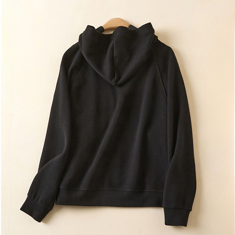 Nimara Ritual Plain Buttons Women's Hooded Jacket With Pockets