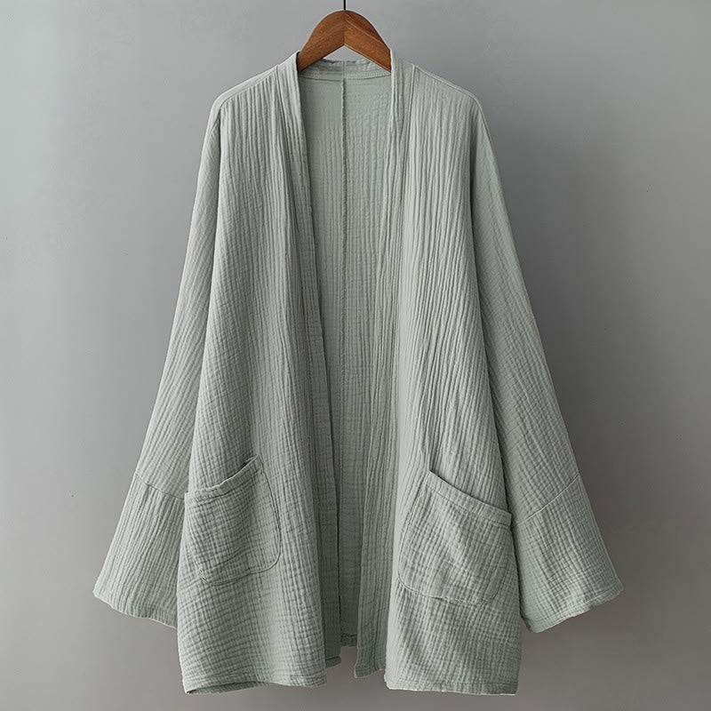 Nimara Ritual Plain Long Sleeve Zen Meditation Jacket With Pockets