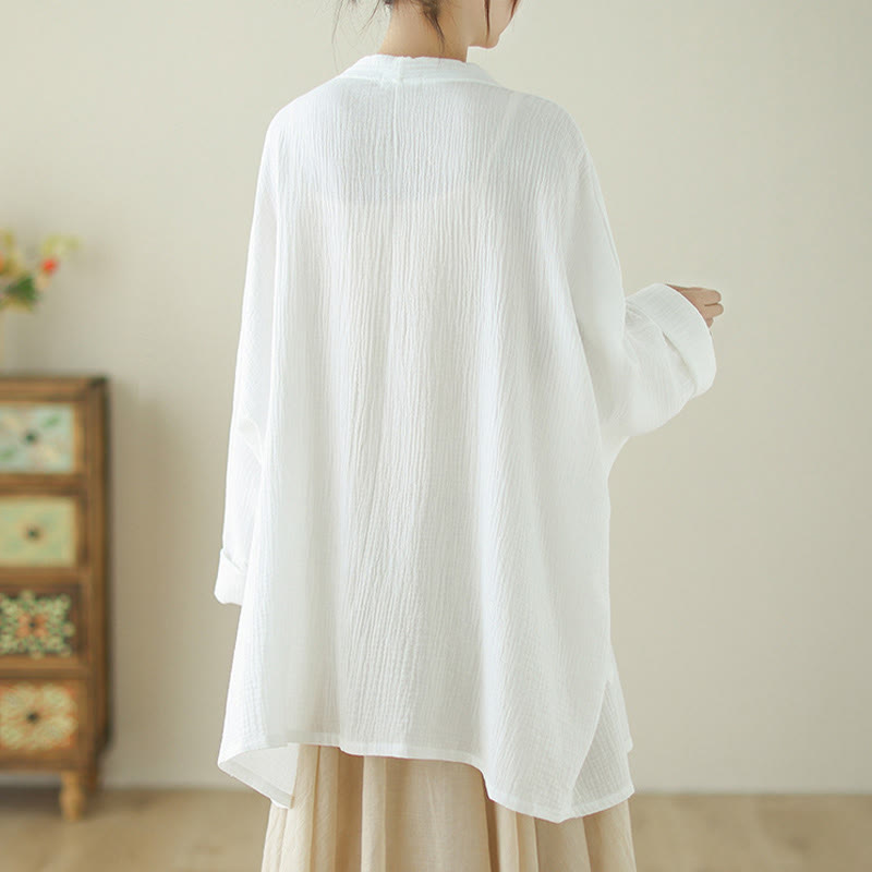 Nimara Ritual Plain Long Sleeve Zen Meditation Jacket With Pockets