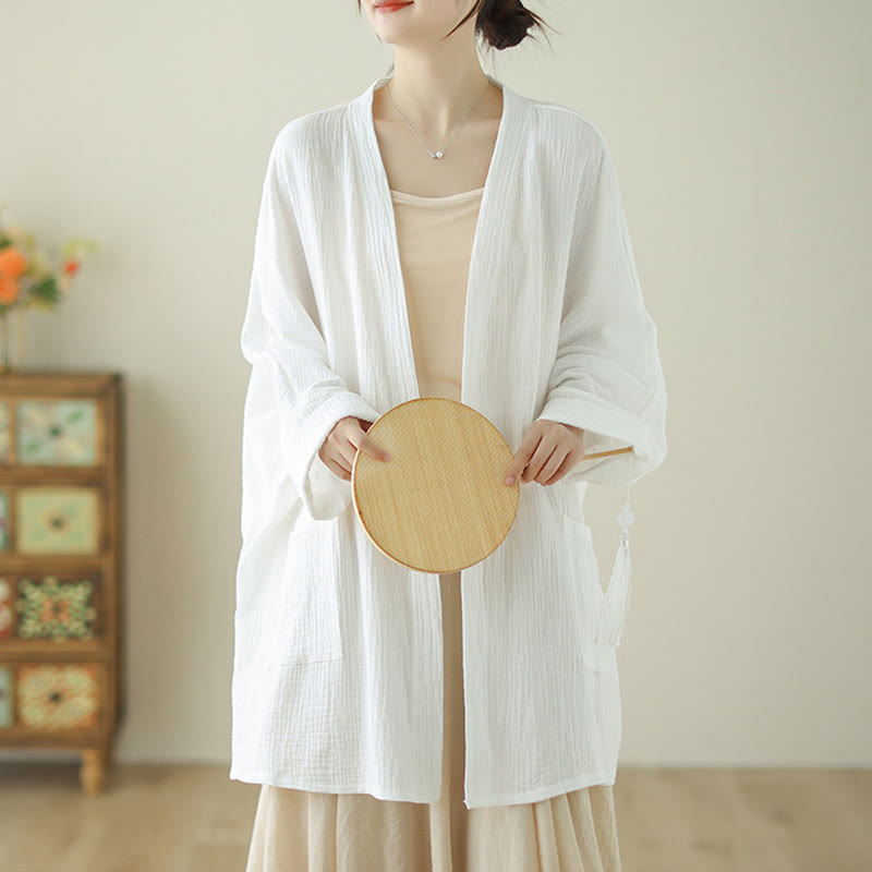 Nimara Ritual Plain Long Sleeve Zen Meditation Jacket With Pockets