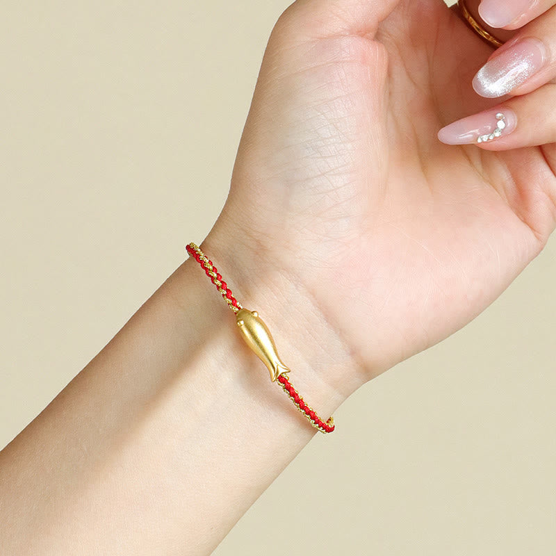 Nimara Ritual 999 Sterling Silver Lucky Koi Fish Protection Rope Bracelet