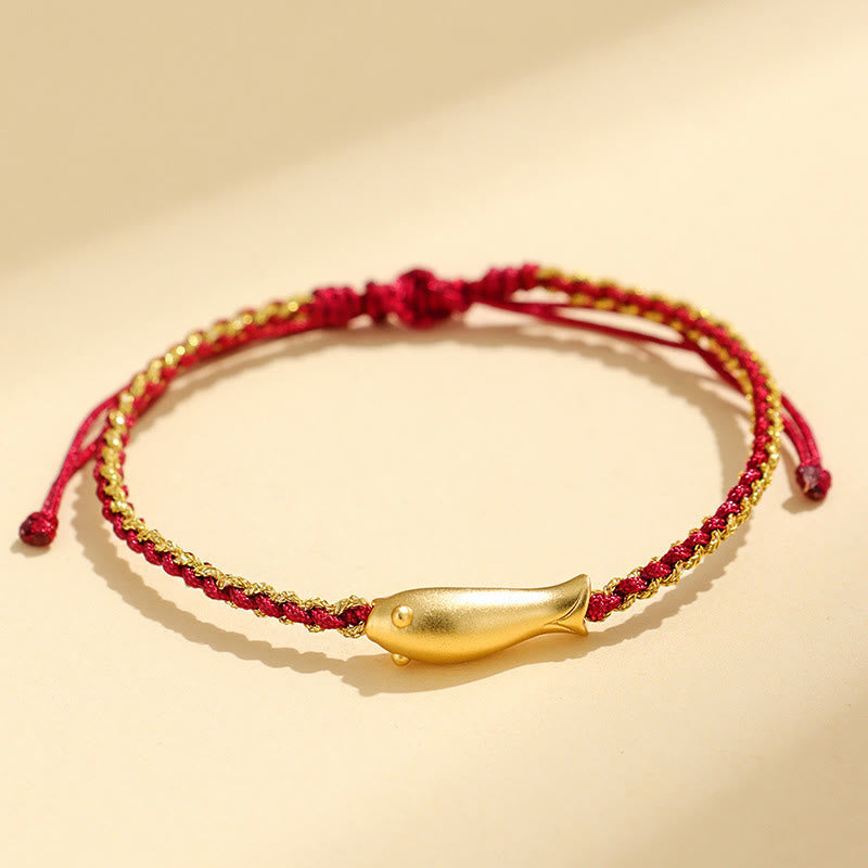 Nimara Ritual 999 Sterling Silver Lucky Koi Fish Protection Rope Bracelet