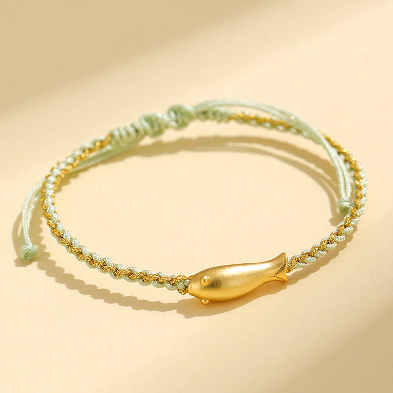 Nimara Ritual 999 Sterling Silver Lucky Koi Fish Protection Rope Bracelet
