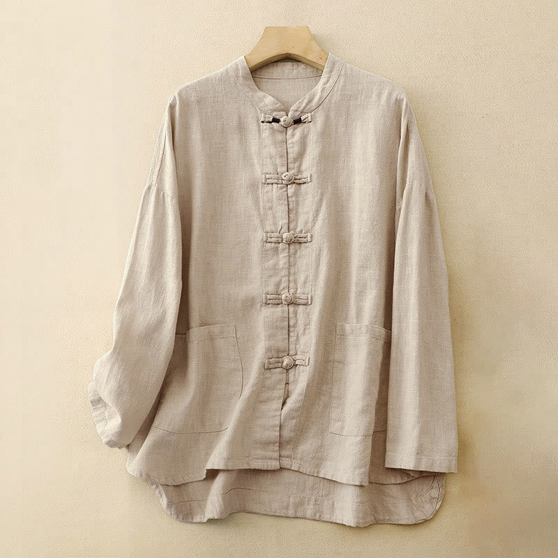 Nimara Ritual Literary Artistic Chinese Knot Button Casual Clothing