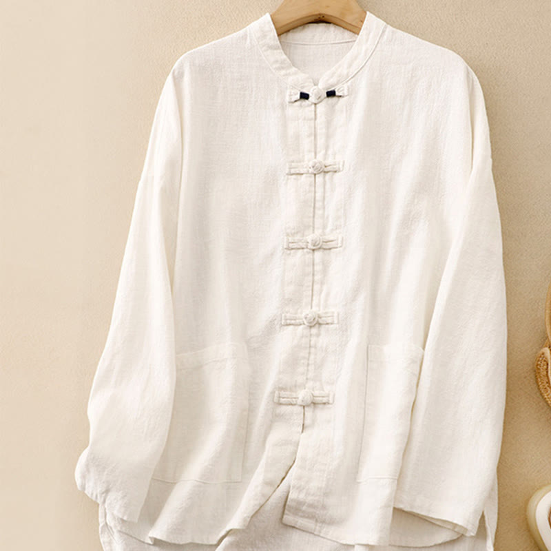 Nimara Ritual Literary Artistic Chinese Knot Button Casual Clothing