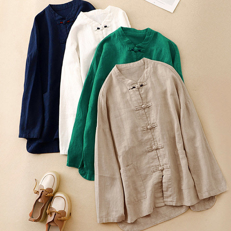 Nimara Ritual Literary Artistic Chinese Knot Button Casual Clothing